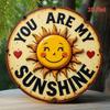 Vintage Round Iron Wall Art You Are My Sunshine Metal Sign Rustic Home Decor Gift