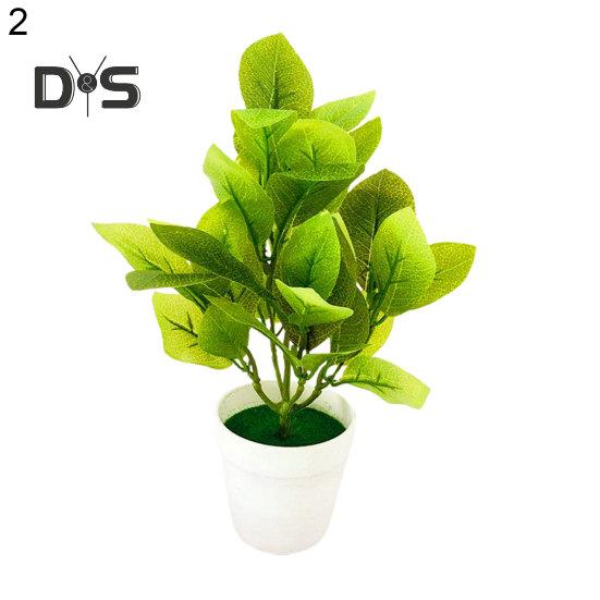 Potted Plant Artificial Bonsai Desktop Decor Fake Green Plant Display
