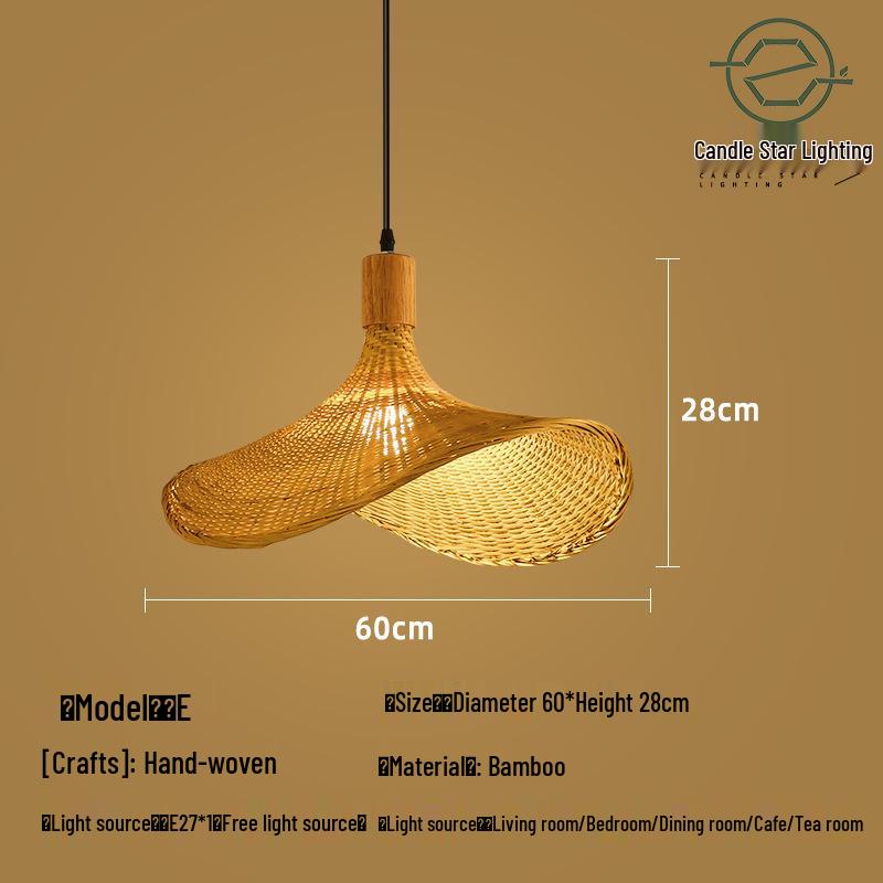 Zen Style Bamboo Rattan Pendant Light for Tea Rooms and Restaurants