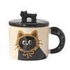 Adorabile Tazza Gatto con Coperchio - Tazza da Caffè in Ceramica per Regalo d'Ufficio per Ragazze