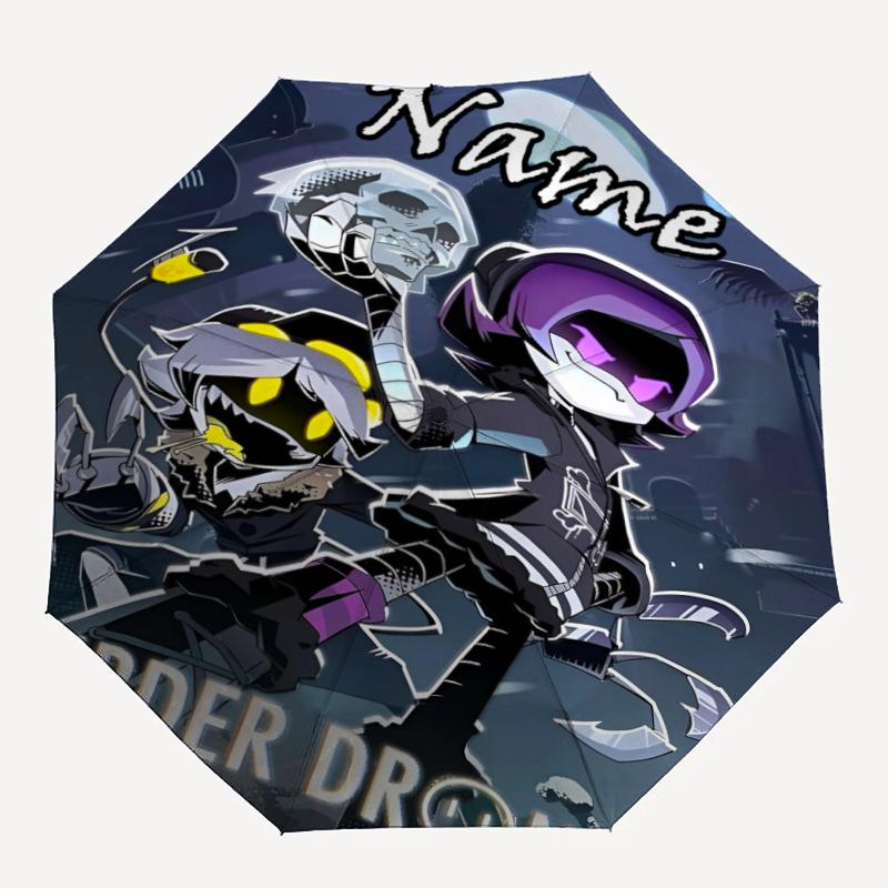 Custom Name Murder Drones Theme Automatic Umbrella, Lightweight & Portable, 8 Rib, Perfect for Outdoor Travel, Birthdays, Christmas, Gifts.