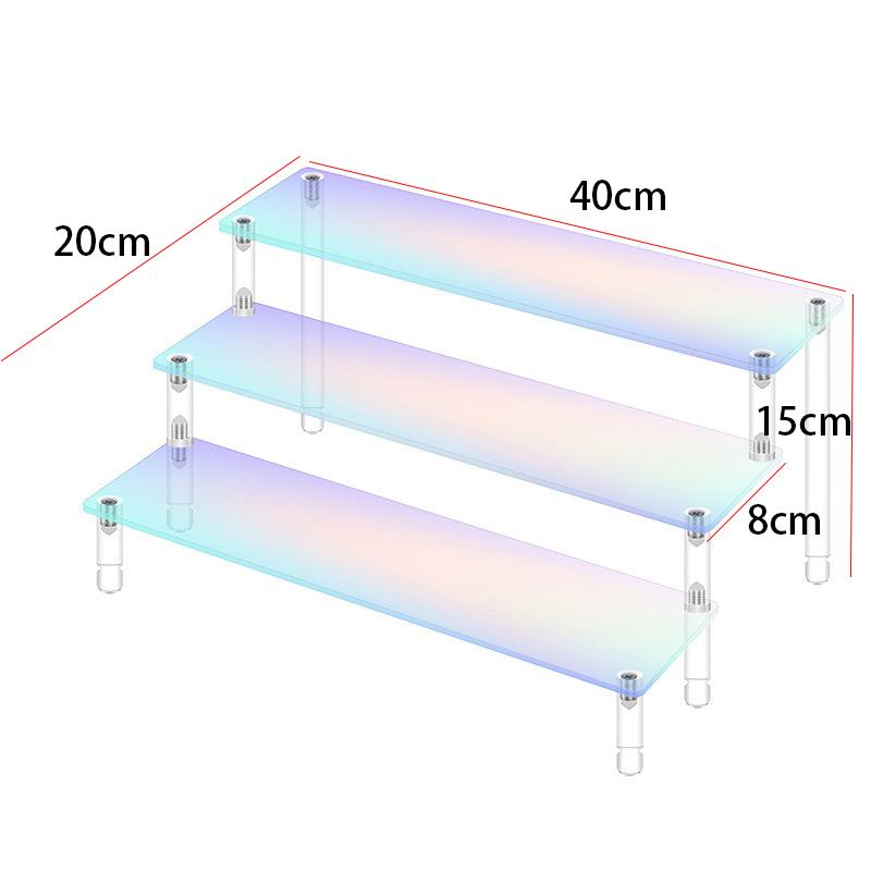 Clear Acrylic Soild Wood Display Stand for Amiibo Funko POP Figures,Cupcake Cosmetic Nail Polish Jewelry for Display Riser Shelf