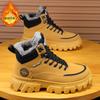 Men's Boots Fashion Motorcycle Boots Winter High Top Sneakers Plush Warm Cotton Shoes for Men Non Slip Hiking Boots Botas Hombre