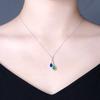Fashion Luxury Imitation Natural Sapphire Necklace, Celebrity Style Slightly Set With Emerald Water Drop Pear-Shaped Chain For Women