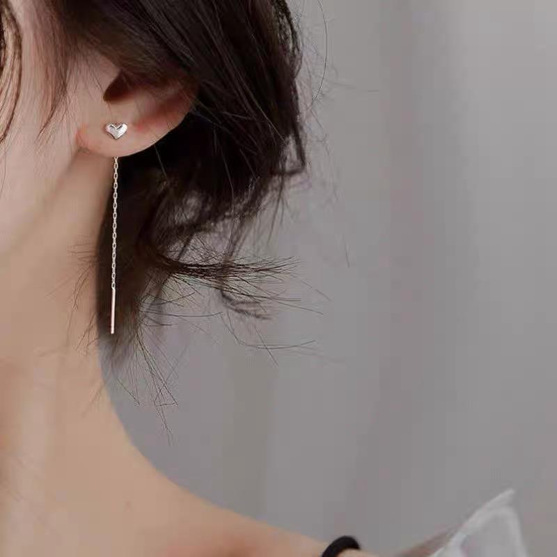 Xiaomi BF CLUB 925 Sterling Silver Earrings For Women Trendy Heart Long Line Earring Jewelry Prevent Allergy Party Accessories