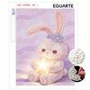 5D DIY Pearl Painting Kit, Cute Bunny Holding Star Home Bedroom Wall Decor Crafts Handmade Gift for Party Holiday Festive.