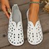 Zapatos Planos de Mujer Piel Genuina Mujer Punta Fina Planos Verano Señora Mocasines Calados Zapatos de Mujer Sandalias