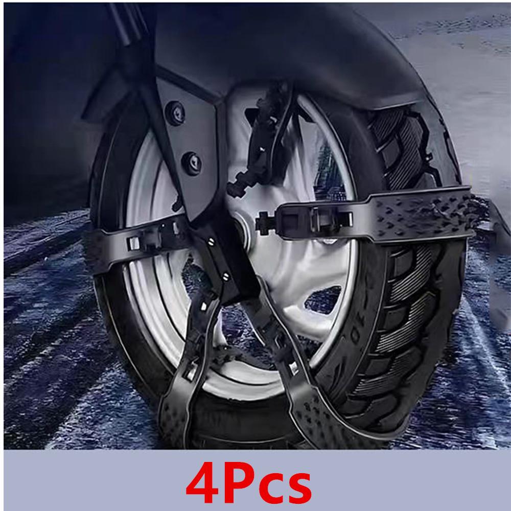 4× Motorcycle Bicycle Wheel Tire Non-slip Anti-Skid Snow Chain (About 59cm Long)