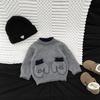 Boys Knitted Sweater Autumn And Winter New Baby Pullover Sweater Small Gloves Round Neck Children Loose Foreign Style