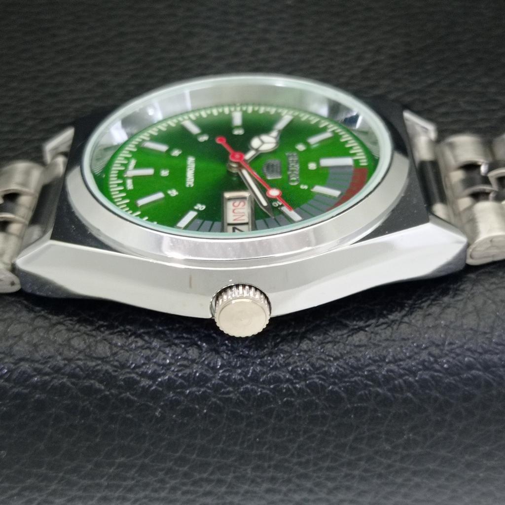 JAPAN VINTAGE REFURBISHED SEIKO 5 AUTOMATIC 6309A MENS GREEN WATCH a440881-4 Sk-a440881