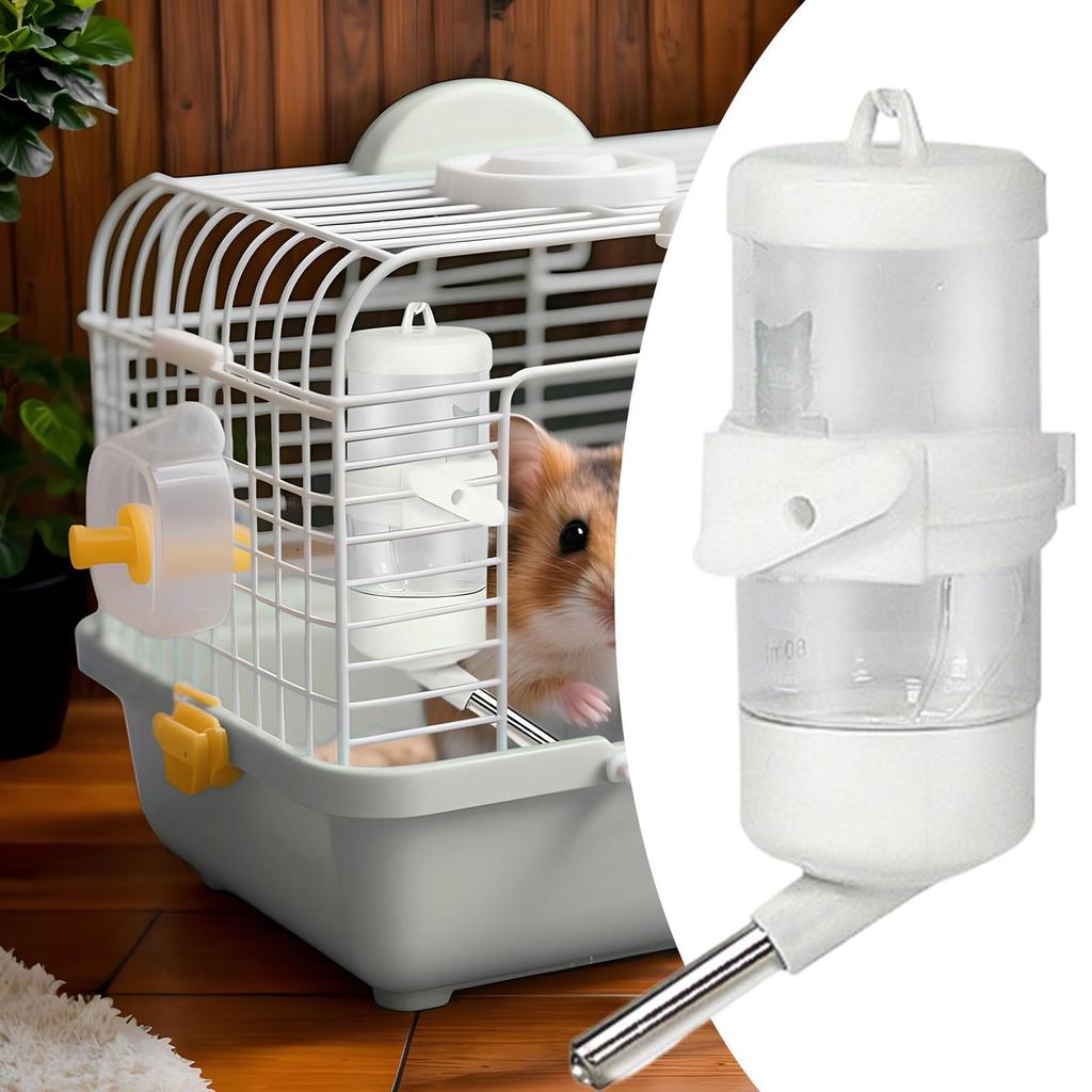 No Drip Hamster Water Bottle Hanging Small Pet Water Dispenser Leakproof Drinking Bottle Easy Clean Cage Accessory Quiet Drinker