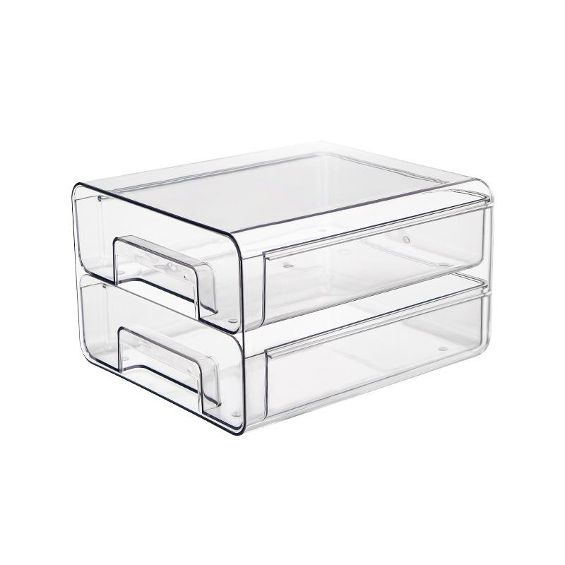 PET Egg and Veggie Refrigerator Organizer - Stackable, Multifunctional Drawer with Drainage