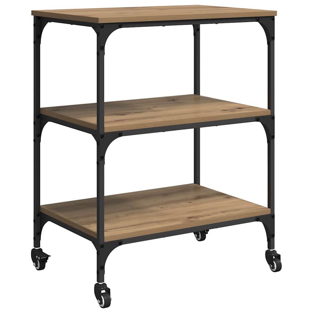 Kitchen Trolley Artisan Oak 60 x 41 x 76 cm Wood Based Material