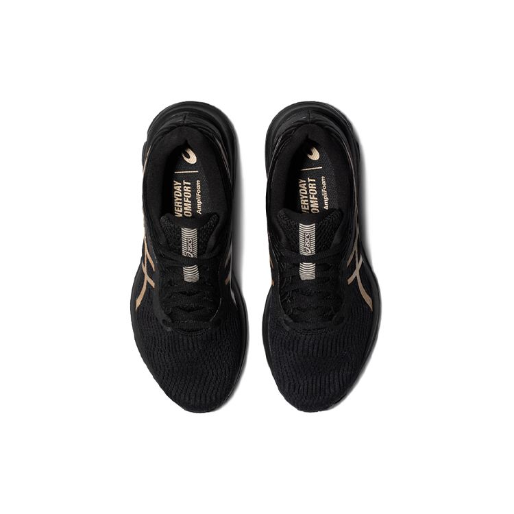 Asics Gel-Pulse 11 Comfortable Fabric Synthetic Leather Durable Breathable Low-Top Training Running Shoes Women sneaker Black Gold 1012B138-001