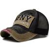 Washed Men Mesh Baseball Cap Hole Fitted Caps Snapback Hats for Women Gorras Casquette Embroidery Letter Retro Hat Breathable