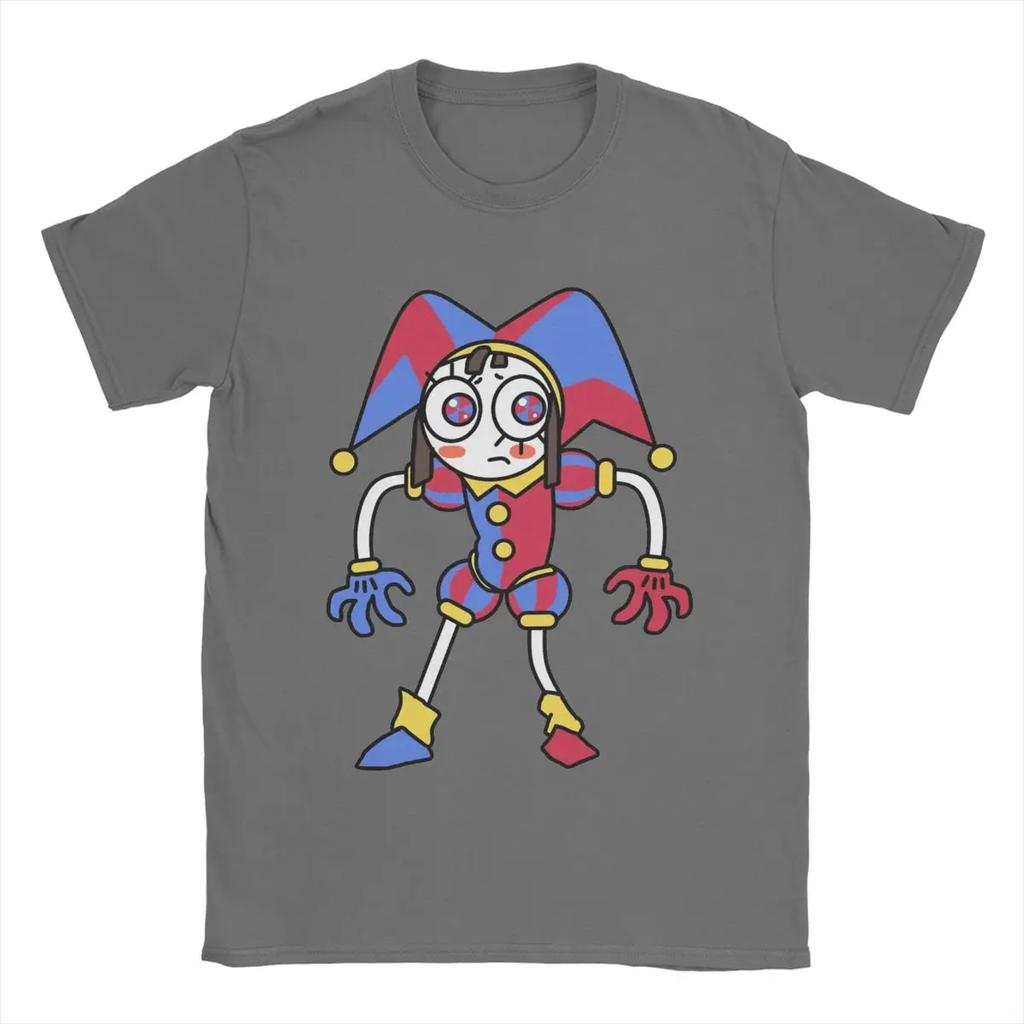 Erkekler Pomni The Amazing Digital Circus Tişört Pamuklu Giysiler Günlük Kısa Kollu Yuvarlak Yaka Tişört Doğum Günü Hediyesi Tişörtler