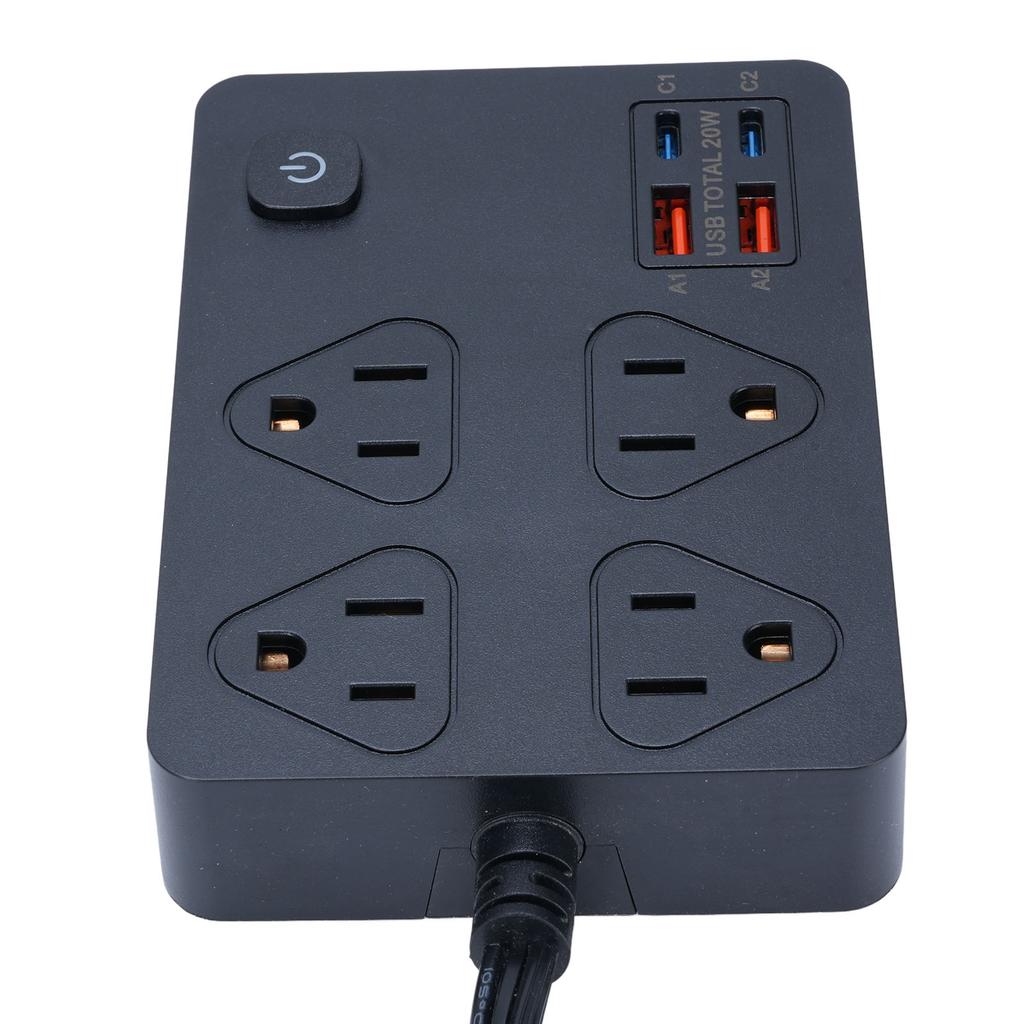 Ultraflache Steckdosenleiste Hohe Sicherheit Schnelllade-Steckdose Verlängerungsleiste mit 20W Typ-C 18W USB-Anschlüssen für