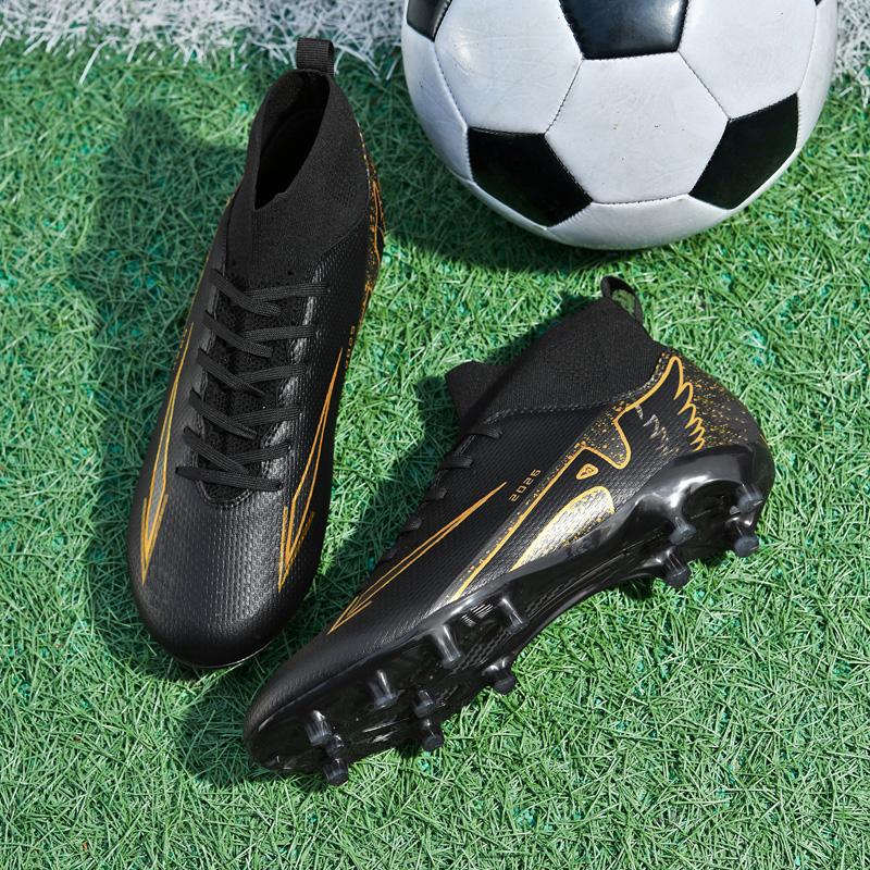 Men's High Ankle Soccer Shoes Ultralight Non-Slip Sports Outdoor Football Boots Indoor High-Quality Futsal Non-Slip