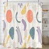 Modern Abstract Print Shower Curtain Bathroom Fabric Polyester Waterproof Minimalist Line Shower Curtains Bath Decor with Hooks