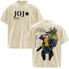 Anime JoJo Bizarre Adventure STEEL BALL RUN Johnny Joestar Magliette Vintage Lavate Uomo Donna Manica Corta Oversize Magliette