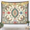 Floral Wall Hanging Bohemian Vintage Lace Damask Art Tapestry Beige Blue Flowers Orange Plaid Microfiber Polyester Tapestries