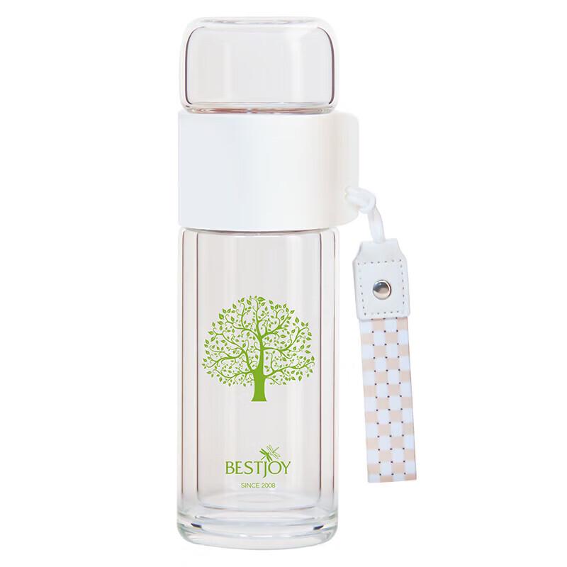 Fuguang Antibacterial Double Wall Glass Tea Infuser Mug