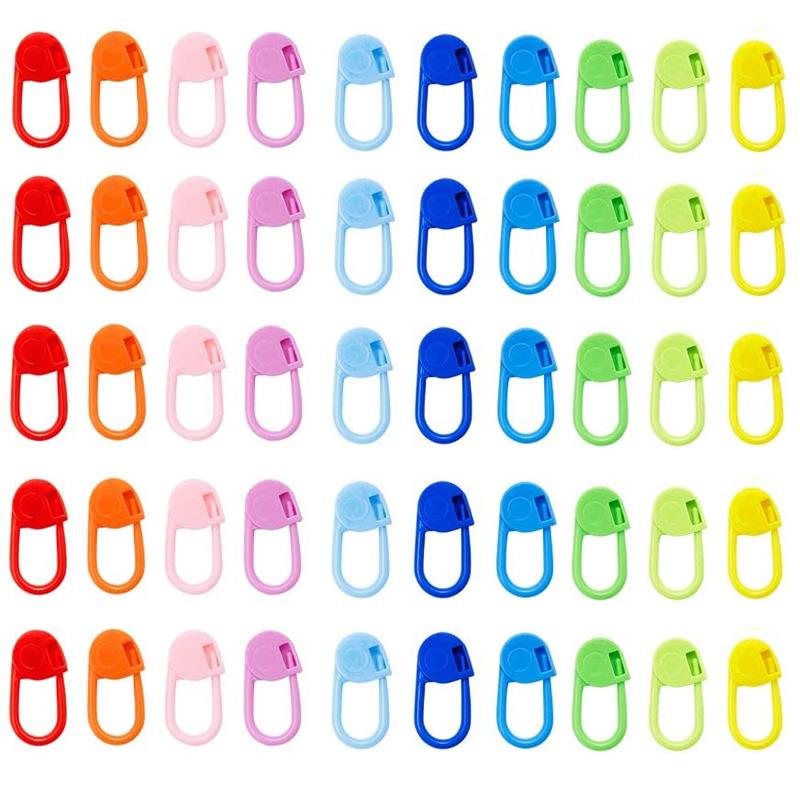 100-1000Pcs Mix Color Plastic Resin Small Clip Locking Stitch Markers Crochet Latch Knitting Tools Needle Clip Hook Sewing Tool