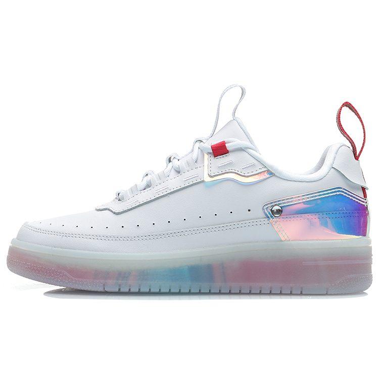 Li Ning CF Slip Resistant Abrasion Resistant Low top Skateboard Shoes Women's Red White AGCP232-2