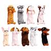 Lovely Animal Pencil Bag Plush Cartoon Dog Pencil Case Pen Bag Large Capacity Pen Organizers Cosmetic Bag