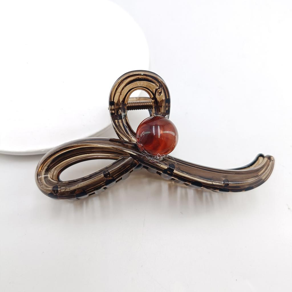 Retro Round Bead Claw Clip For Women Large Hair Volume Shark Clip Hair Clip Temperament Back Head Hair Clip Hair Clip Crab