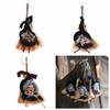DIY Witch Props Doll Handmade Witch Broom Pendant Doll Ornaments Halloween Witch Doll  Party Prop