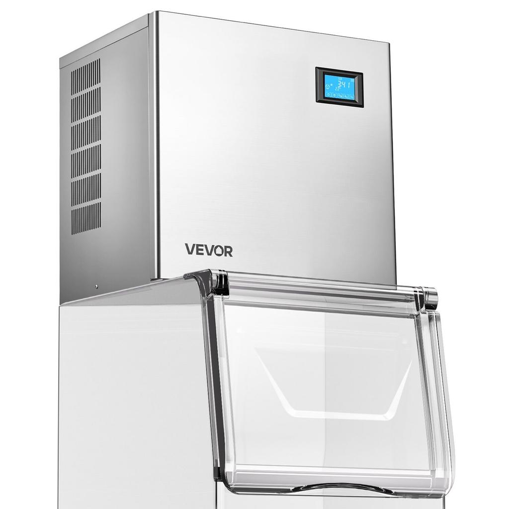 Commercial Ice Maker Machine - Head, 163 KG/Day Stainless Steel Ice Machine with Self-Cleaning, 156 PCS Ice Tray, Adjustable Thickness, Ideal for