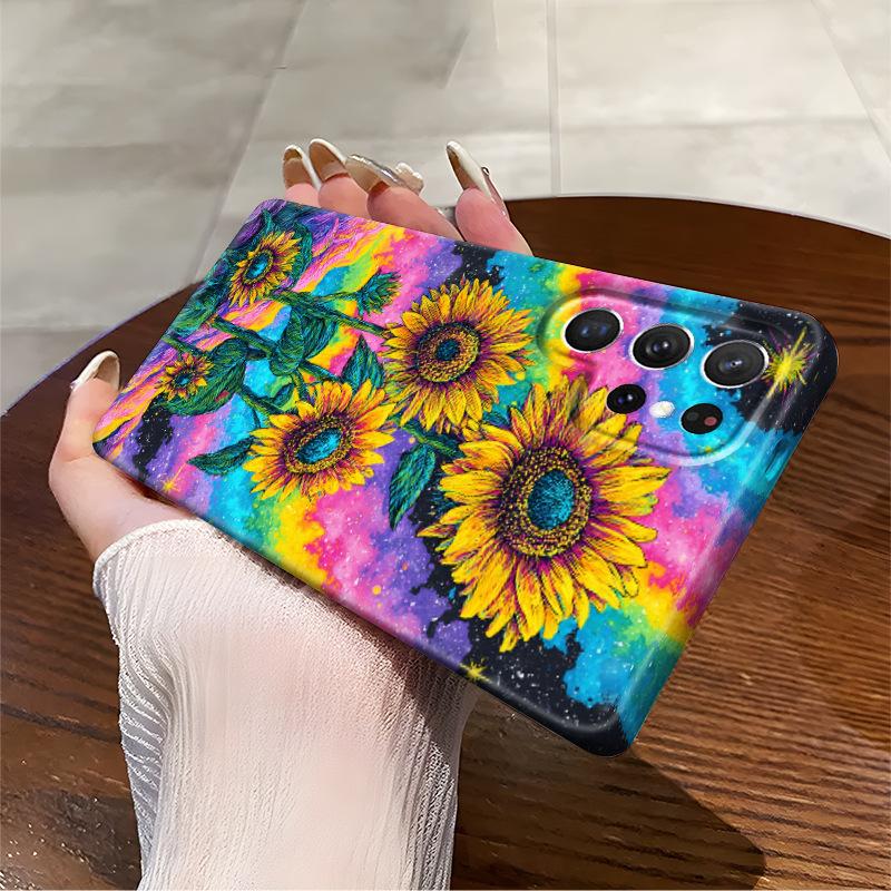 Amazon Popular Colorful Tie-dye Sunflower Samsung S23plus Mobile Phone Case Foreign Trade GalaxyS25ultra