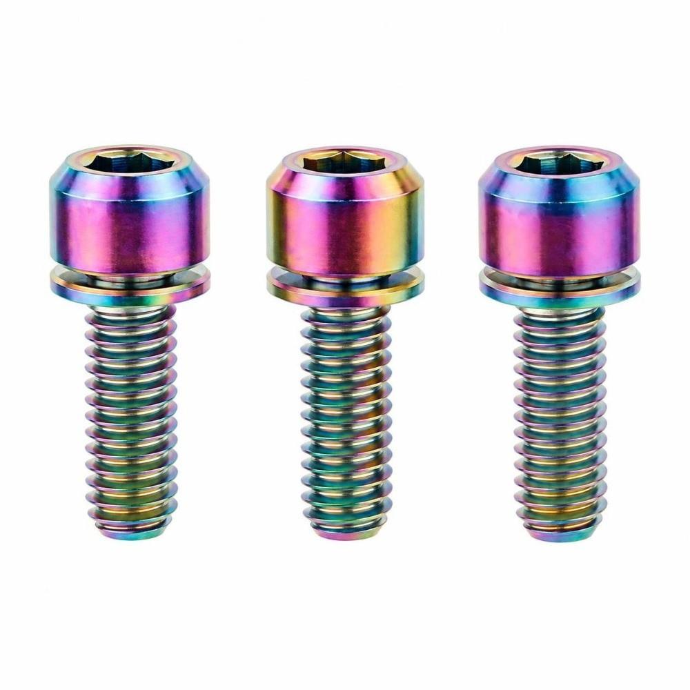 6PCS Rainbow Bicycle Fixing Bolt M5 X 18mm M5 Stem Bolts Bike Stem Screw Bicycle Maintenance