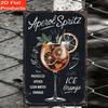 Vintage Cocktail Recipe Metal Wall Sign, Rustic Bar Poster for Home Garage