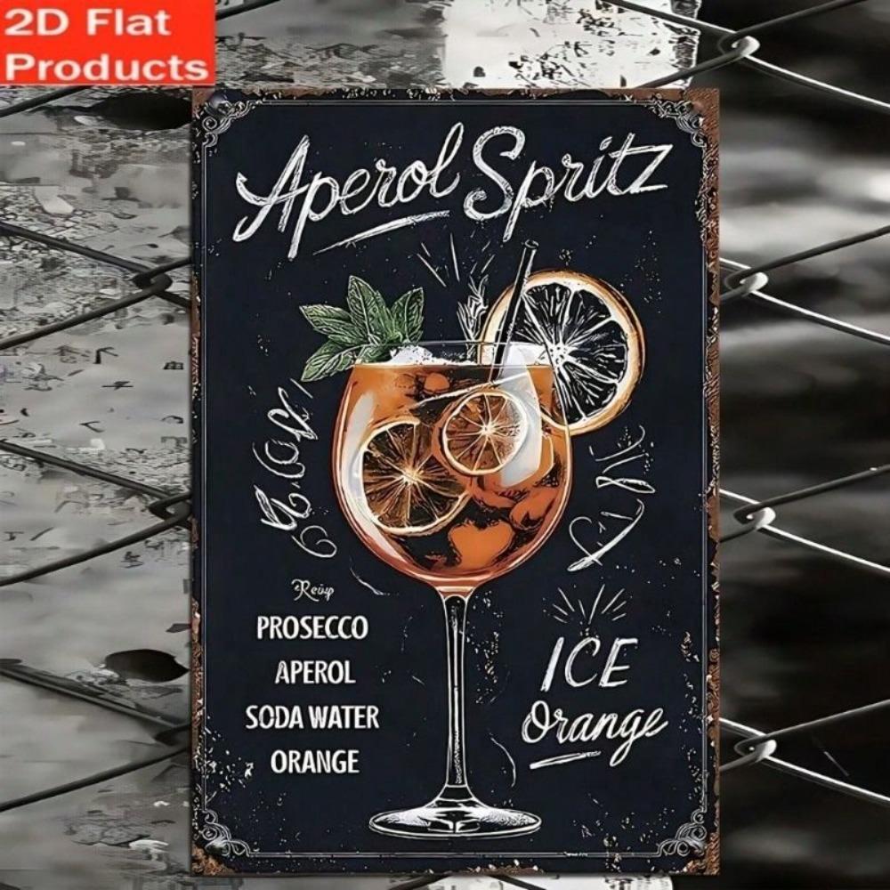 Vintage Cocktail Recipe Metal Wall Sign, Rustic Bar Poster for Home Garage