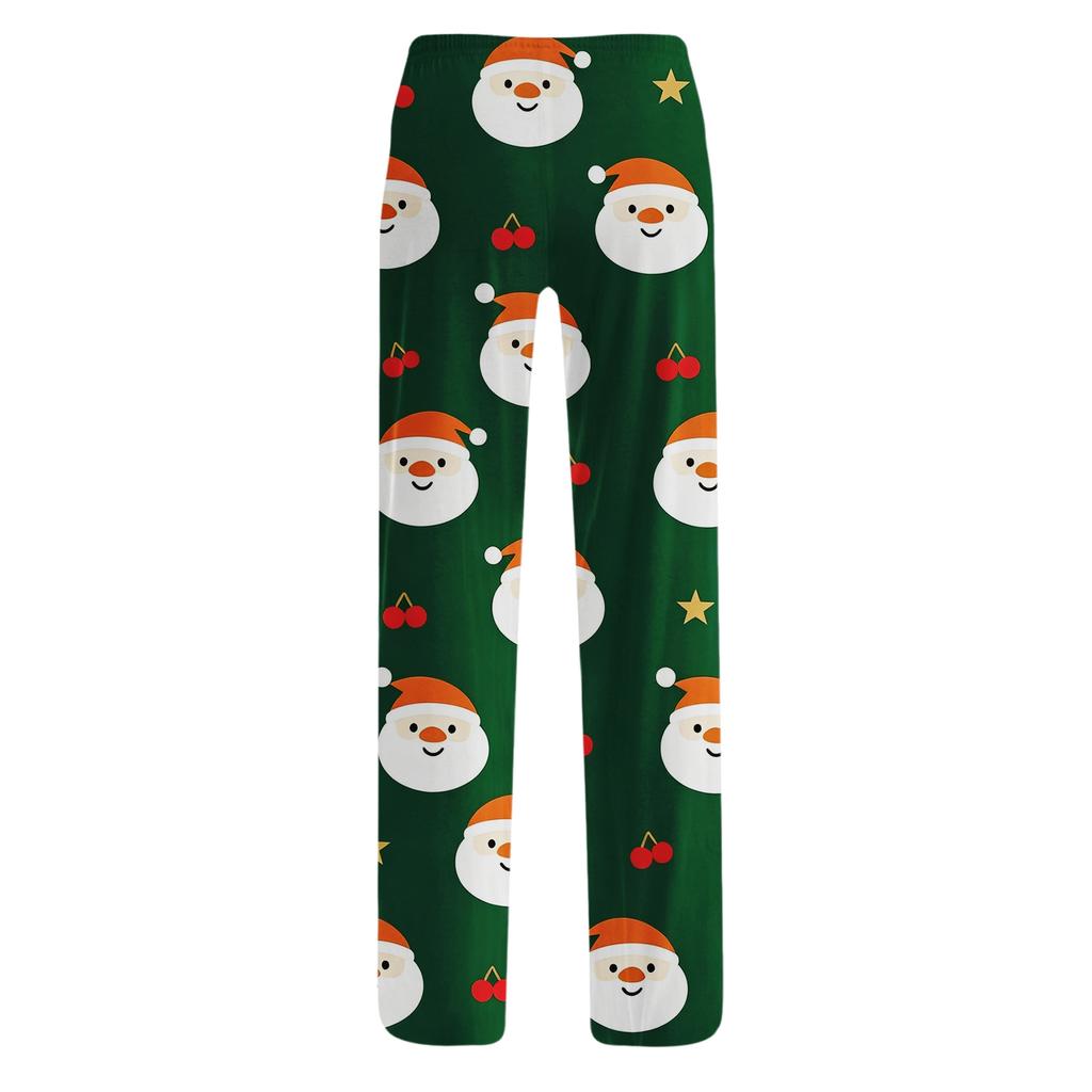 Women's Christmas Print Loose Fit Pajama Pants for Sleep and Home Relaxation
