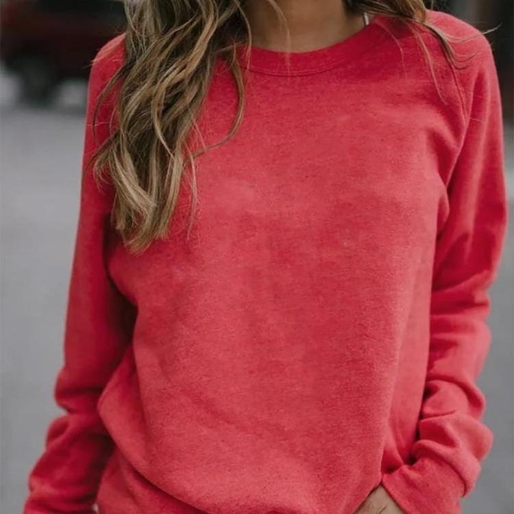 Casual Crew Neck Women Long Sleeve Tops Sweatshirt Winter Ladies Pullover