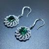 925 Sterling Silver Crushed Ice Radiant Cut 8 *8mm Yellow Sapphire Created Moissanite Drop Earrings Fine Jewelry