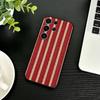 Burgundy White Stripe  Phone Case For Samsung S26,S25,S24,S23,S22,S30,S21,Ultra,Plus,FE 5G Black Soft Cover