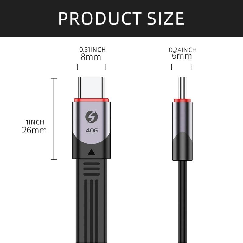 USB4 Data Cable 240W 40Gbps Full Function 15cm Flexible FPC Circuit Aluminum Shell for Multiple Devices Charing Cord