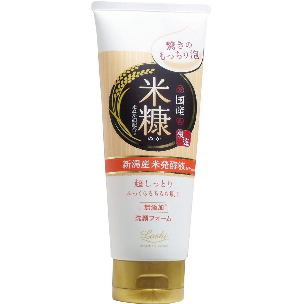 Rossi Moist Aid Whipped Face Made in Rice 120g Wash, Japan, Bran,