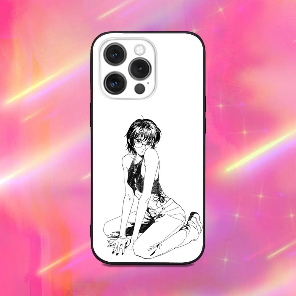 S-Shizuku M-Murasaki Anime Phone Case For iPhone 16,15,14,13,12,11,Pro,Max,Plus,X,XS,XR,SE,8,7,Mini,Soft Silicone Black Case