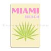 Miami Beach Print Metal Plaque Party Plaques Wall Cave Funny Designer Tin Sign Poster