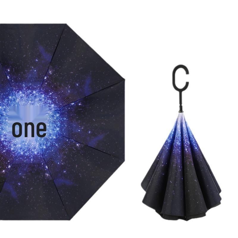 Double-Layer Automatic Hands-Free Umbrella: Extra-Large for Two, Windproof, Dual-Use for Rain or Shine, Long Handle for Men & Women.