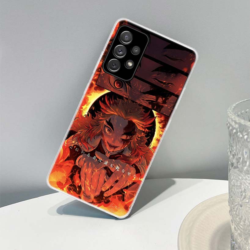 Demon Slayer Rengoku Kyoujurou Phone Case For Samsung Galaxy A72 A71 A52 A51 A42 A32 A22 A21S A12 M12 M21 M30 M31S M51 Cover