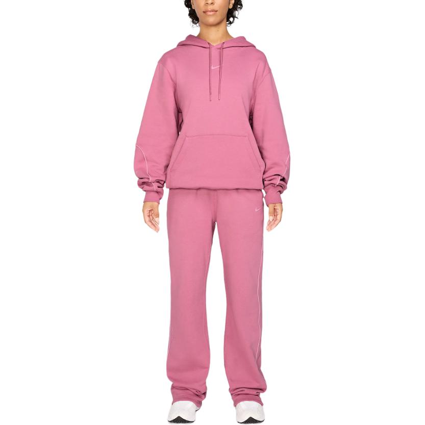 Nike Solid Color Hooded Pullover Loose Long Sleeve Sweatshirt Unisex Sweatshirt Pink FN7659-667