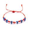 Brățară handmade cu 7 noduri ochi albastru malefic: Frânghie Roșie Versatilă pentru Cupluri, Stil de Primăvară și Toamnă
