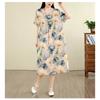 DIMANAF New 2026 Summer Beach Long Dress Women Plus Size Vintage Lady Floral Print Loose Oversize Cotton
