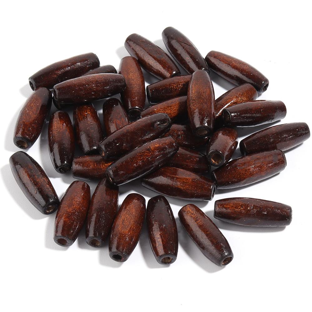 

100pcs/lot Natural Wooden Beads Colorful Oval Shape Wood Beads Loose Spacer Beads For Jewelry Making DIY Bracelet Accessories 7x15mm